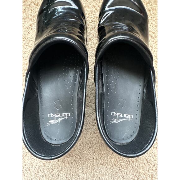 Dansko Black Patent Leather Professional Clog Shoes 40 - Picture 9 of 9